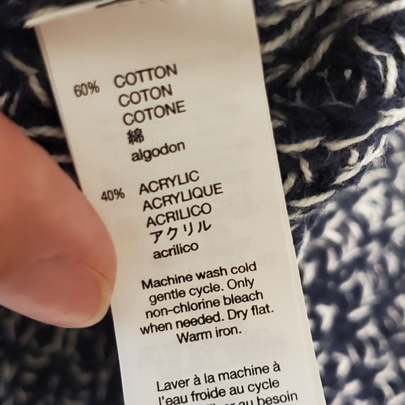 Gap Oversized Tunic Navy Blue Sweater Dress Chunky Knit Tapestry Mock Neck SZ:XL - Picture 5 of 8